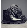 Martin Boots Men's High-top British Style Black Tooling Leather Boots Casual Leather Shoes