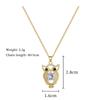 White Synthetic Zircon Owl Pendant Necklace for Women