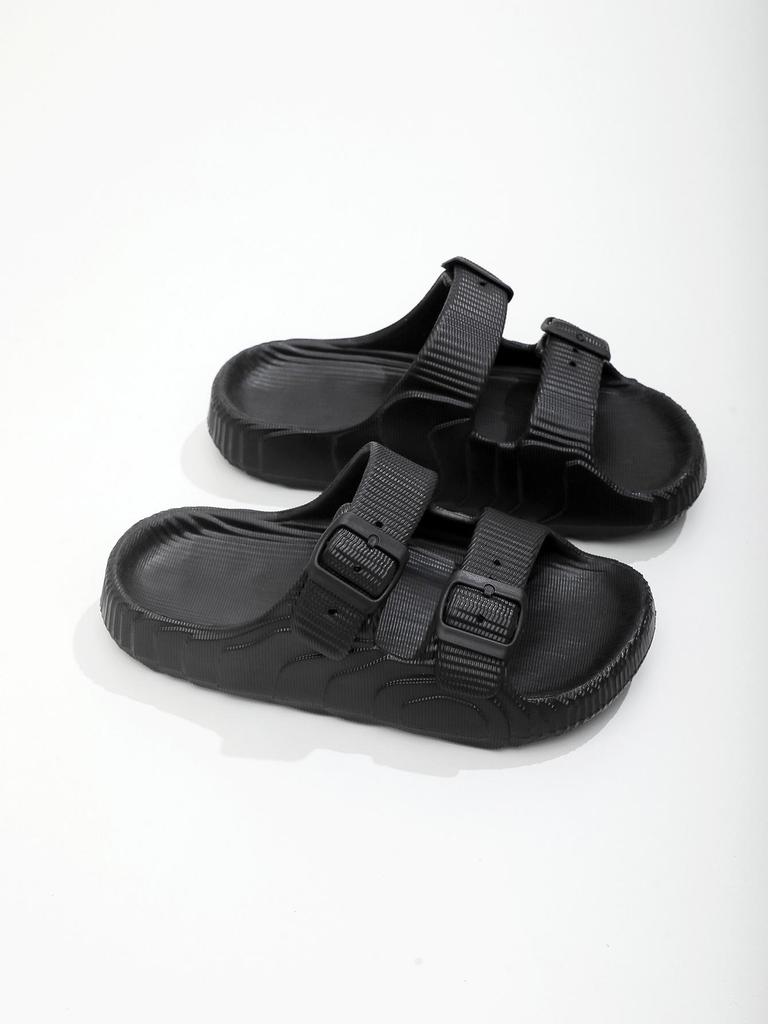 2026 Fashionable Thick-Soled EVA Sandals for Couples - Versatile Indoor/Outdoor Wear in Solid Colors