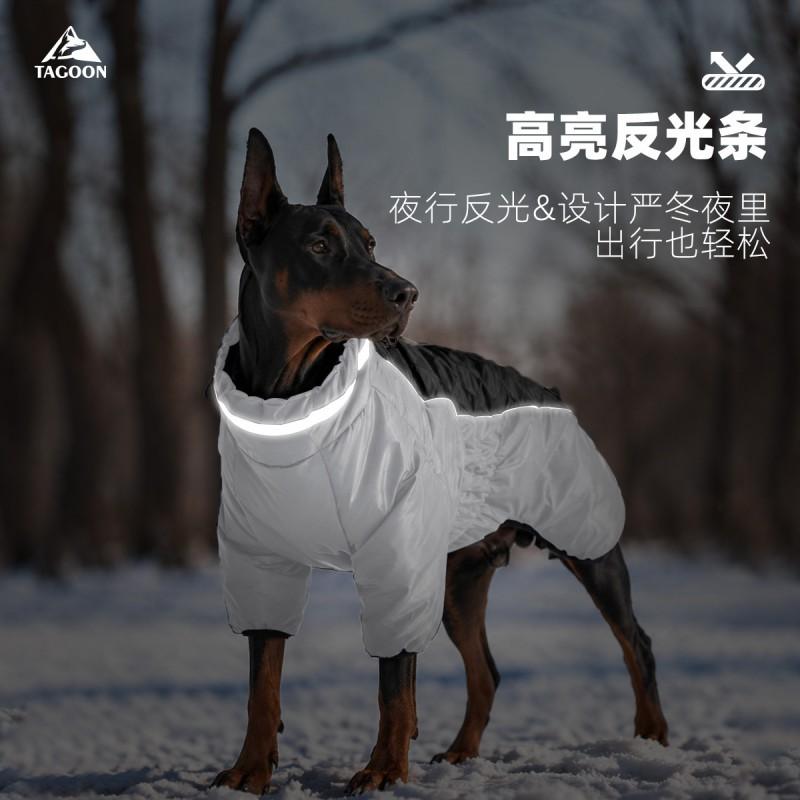 Thick Winter Dog Coat Large Breeds Outdoor Warm Fleece Lined Pet Jacket Reflective Safety Trim