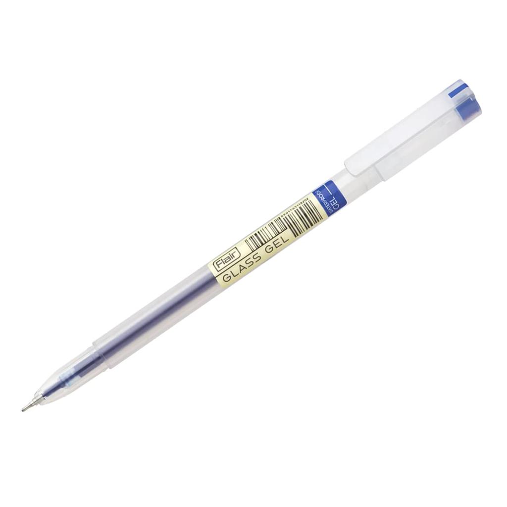 Flair Glass Gel Ball Pen 0.6mm Tip, Blue Ink, Pack of 1 x  30 for Smooth Writing at School & Office