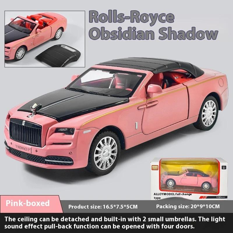 

1/32 Rolls Royce Dawn литой металлический автомобиль модель со звуком и светом игрушка коллекционная витрина украшение для дома подарок для детей розовый