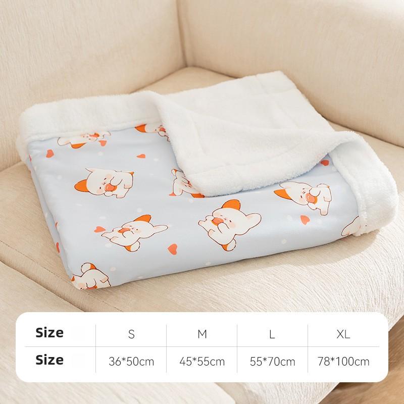 Herfst en Winter Warm Verdikt Fleece Hond Kleurrijk Dier Cartoon Deken Kat Kussen Huisdier Deken
