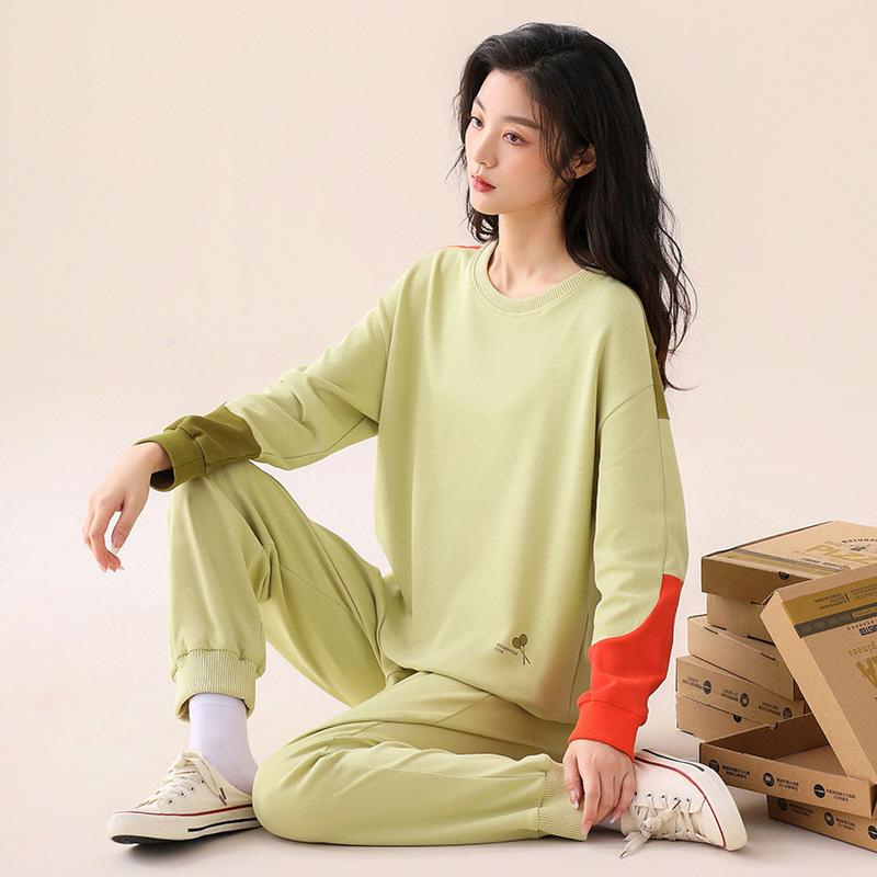 

[Soft Cotton] Pajamas Women S Pure Cotton Long-Sleeved Women S Large Size Autumn And Winter Thin Loungewear Set 2XL