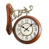 Double-sided Wall Clock Creative Living Room Clock Retro Corner Rotation Wall Watch Entrance Hall Hang Decorative Ornaments