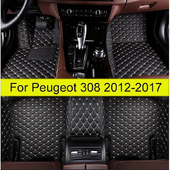 Car Floor Mats For Peugeot 308 2012 2013 2014 2015 2016 2017  Auto Foot Pads Automobile Carpet Cover Interior Accessories
