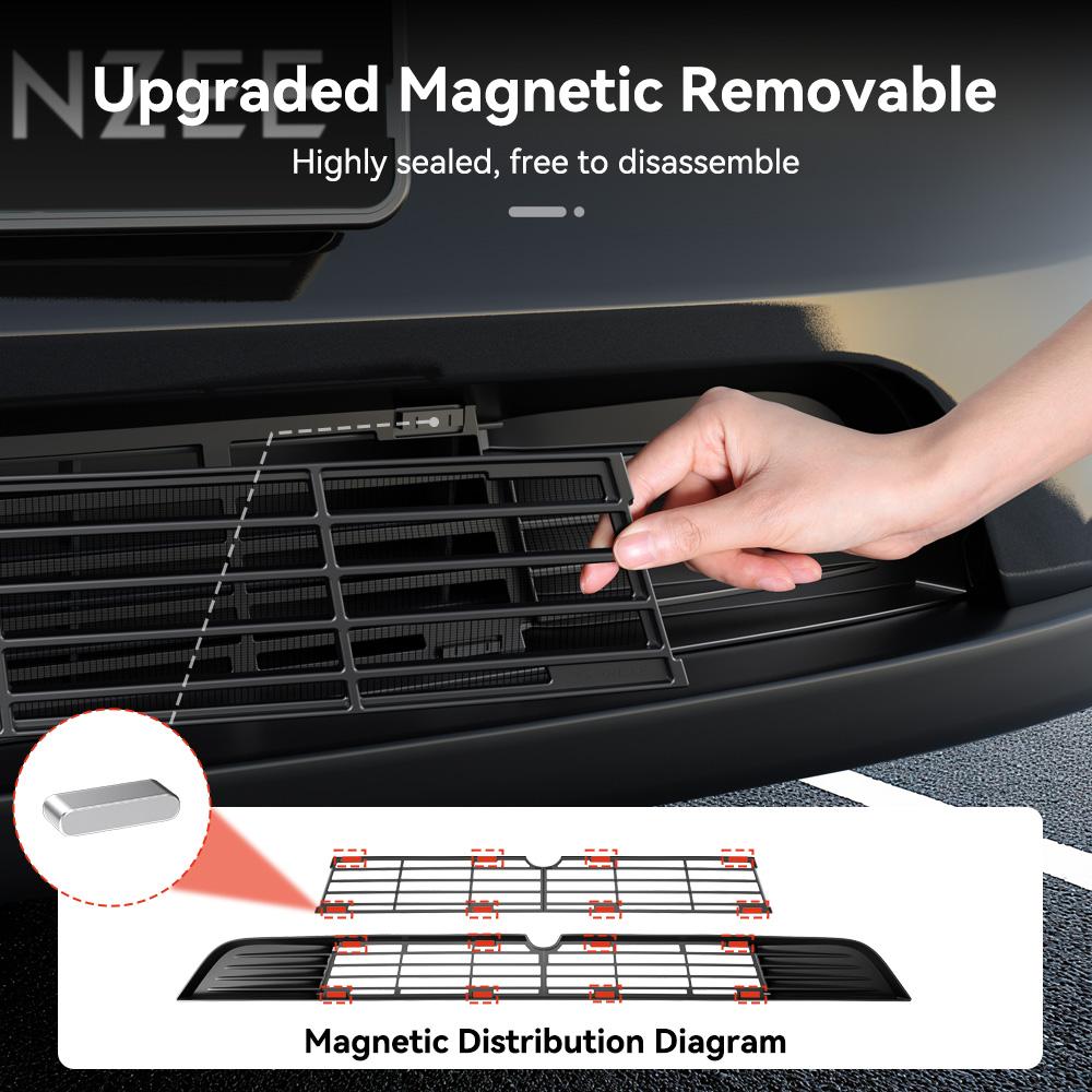ALP1 YZ for Tesla Model Y Juniper Front Protective Grille Guard Aluminum Alloy Magnetic Grille Anti-Insect Mesh Vehicle Accessories