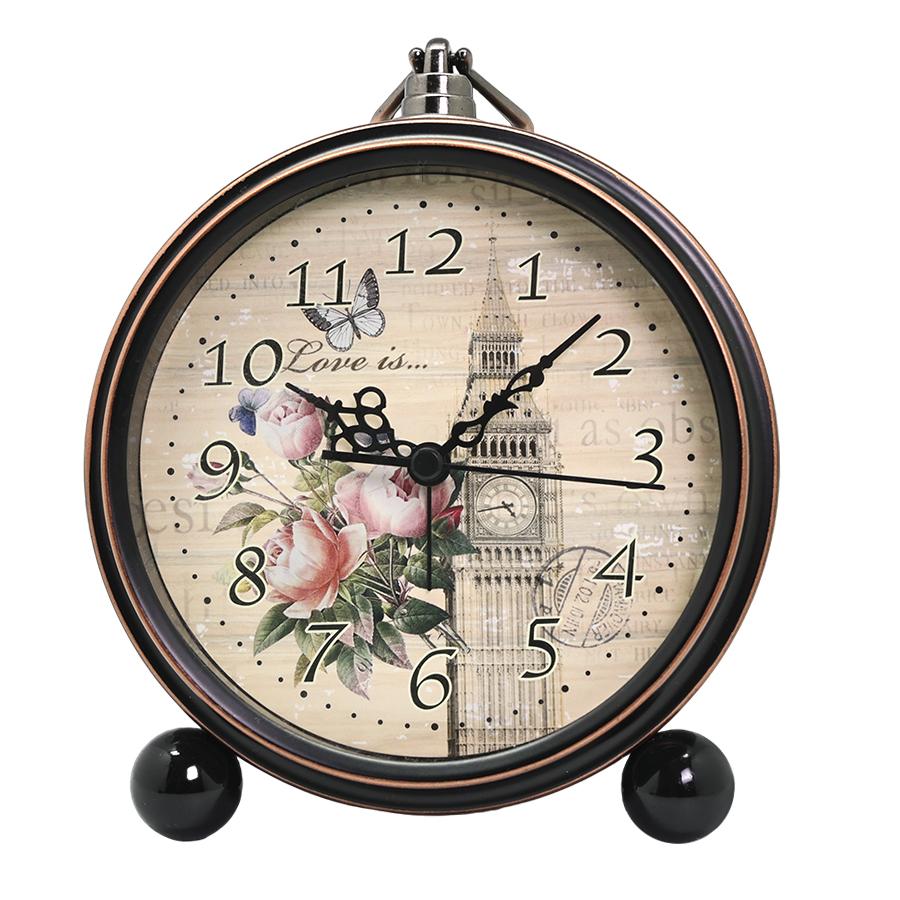 1 Piece Retro Metal Base Clock, American Creative Clock; Personalized and Minimalist Pointer Clock; Room and Home Decoration Use