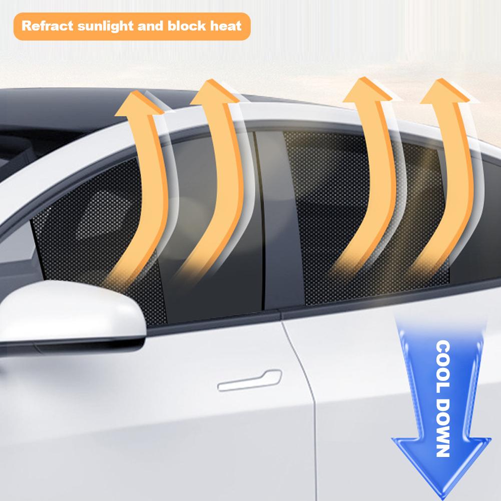 Dual layer Magnetic Car Sunshades Sun UV Protection for Side Windows Heat Blocking Mesh Sunshade Curtain