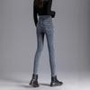 High-waisted Jeans for Women's Small Feet, New Trendy Velvet, Thickened and Thin Pencil Pants In Autumn and Winter