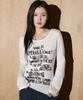 Hellenepaliseu See-Through Name 5 Artwork Long Sleeve [Ivory]