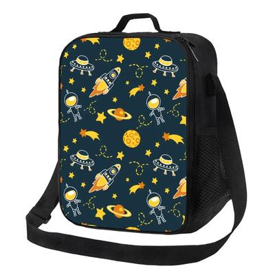 Weltraumrakete Galaxie Planet Isolierte Lunchtaschen für Outdoor-Picknick Universum Astronaut Raumschiff Wasserdichte Thermische Lunchbox