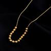 2024 New Metal Ball Pendant Stainless Steel Gold colour Necklace Simple  Party Temperament Accessories For Woman Girl Nec