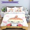 Ensemble de literie 3 pièces Little My Housse de couette Fermeture Comprend 1 housse de couette et 2 taies d'oreiller, Doux et confortable pour toutes les saisons.