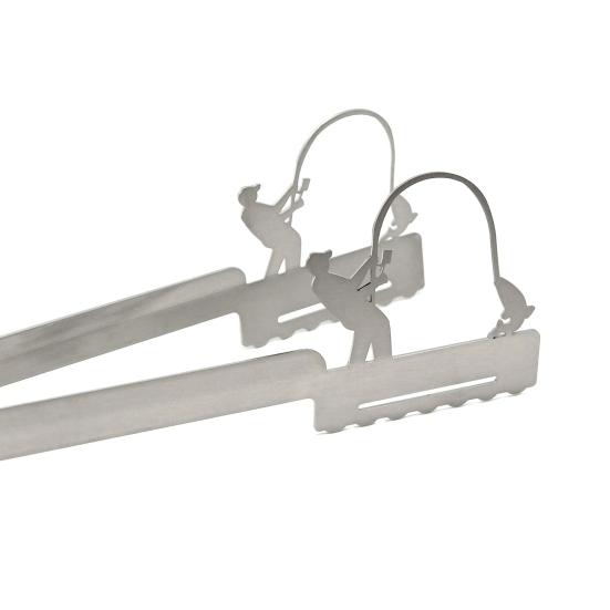 Kitchen Tongs Stainless Steel BBQ Tongs Heat Resistant Non-Slip Grip Barbecue Clamps Rust-Proof Metal Pliers for Grilling