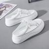 Comemore Women's Half Slippers 2025 New Super Internet Closed Toe Lazy Shoe Outdoor Platform White Female Shoes Sneakers Women