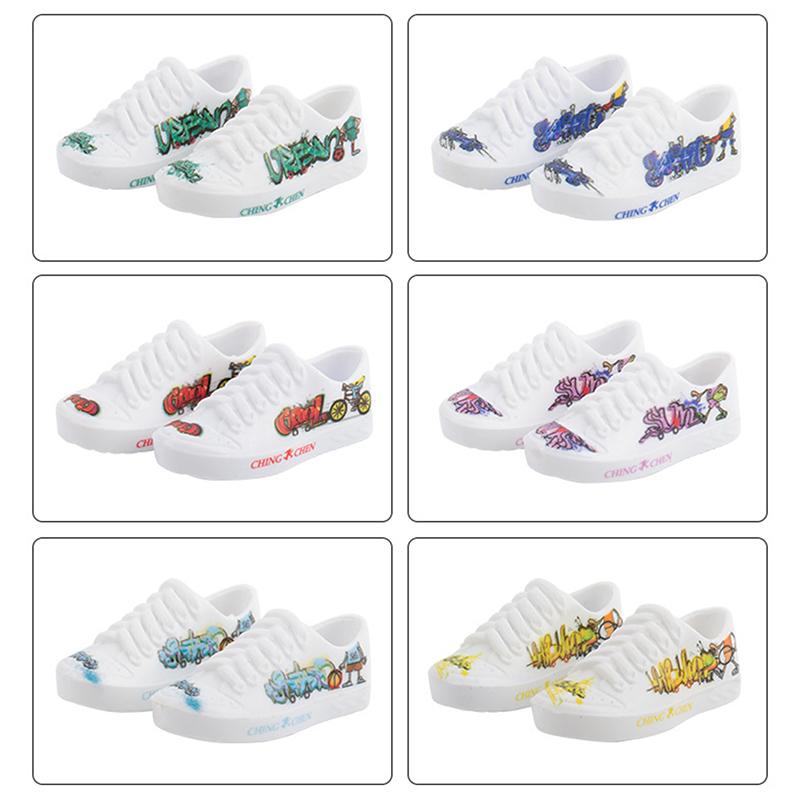 Finger Toy Shoes Mini Skateboard Shoes Sports Shoes Finger Scooter Kids Toy Gifts