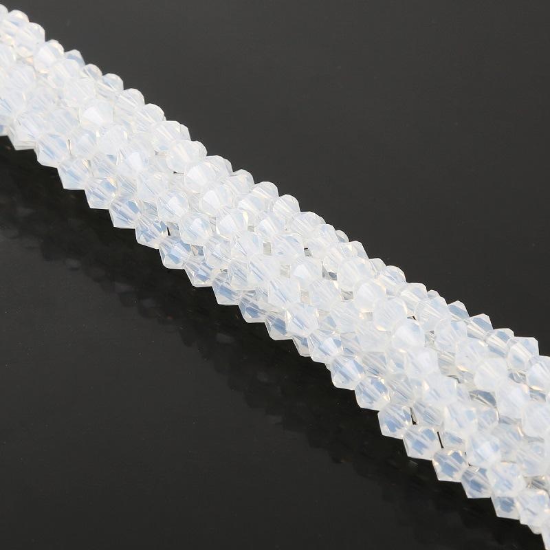 4mm Faceted Rhombus Crystal Beads Glass Beads DIY Handmade Beads Loose Beads Material Hair Jewelry Accessories Beads for Jewelry Making