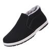 Men's Winter High-Top Cotton Shoes - Warm, Non-Slip, Soft Sole, Thickened Velvet for Middle-Aged and Elderly