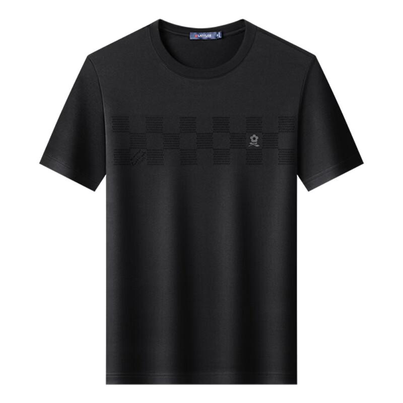 MONTAGUT Men's Soft Breathable Checkerboard Print T-shirt