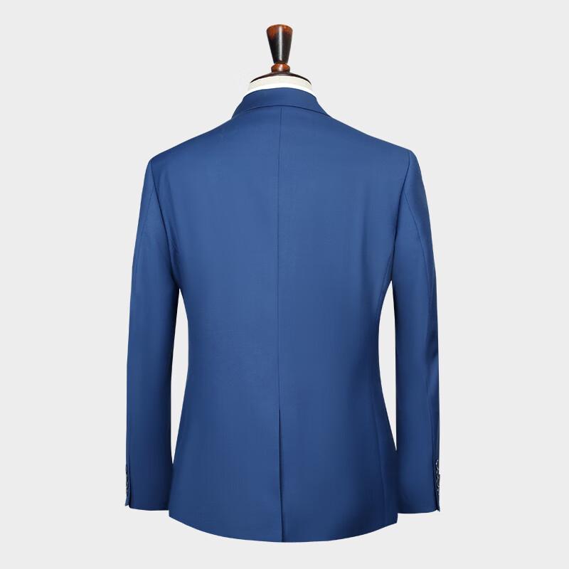Men's Dark Blue Slim-Fit Business Suit Set