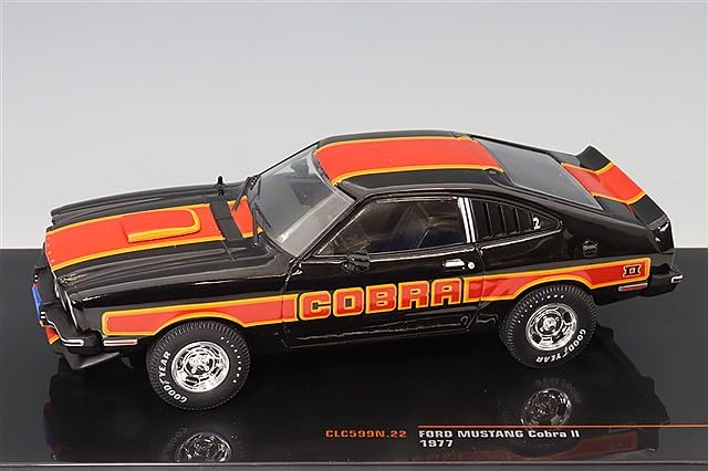 IXO 1/43 Scale Ford Mustang Cobra II 1977 Black/Red