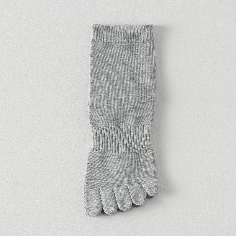 Five-Finger Socks Autumn Mid-Tube Socks Anti-Pilling, Boneless And Non-Bone-Absorbing Feet Sweat-Absorbing Cotton Tabi Socks Solid Color Sports Socks