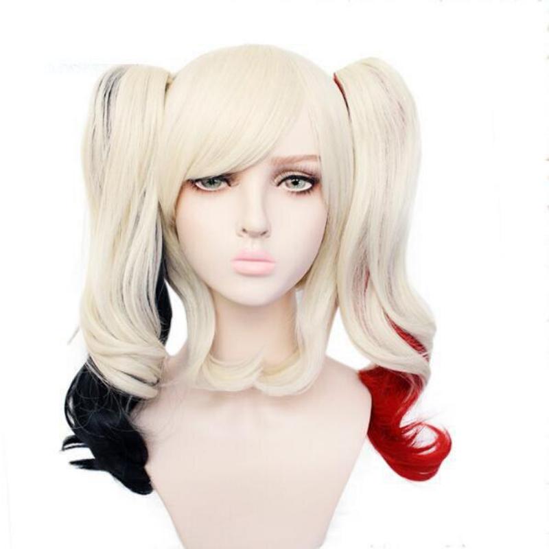 Halloween Anime Wigs Cosplay Wigs Costumes Peluca Styled Curly Synthetic Ponytail Heat Resistant Hair Halloween Party Prop