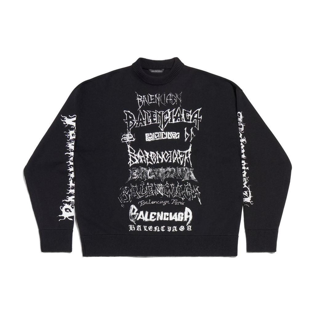 Balenciaga SS24 Knitwear Loose Fit Unisex Black 773301T33001000