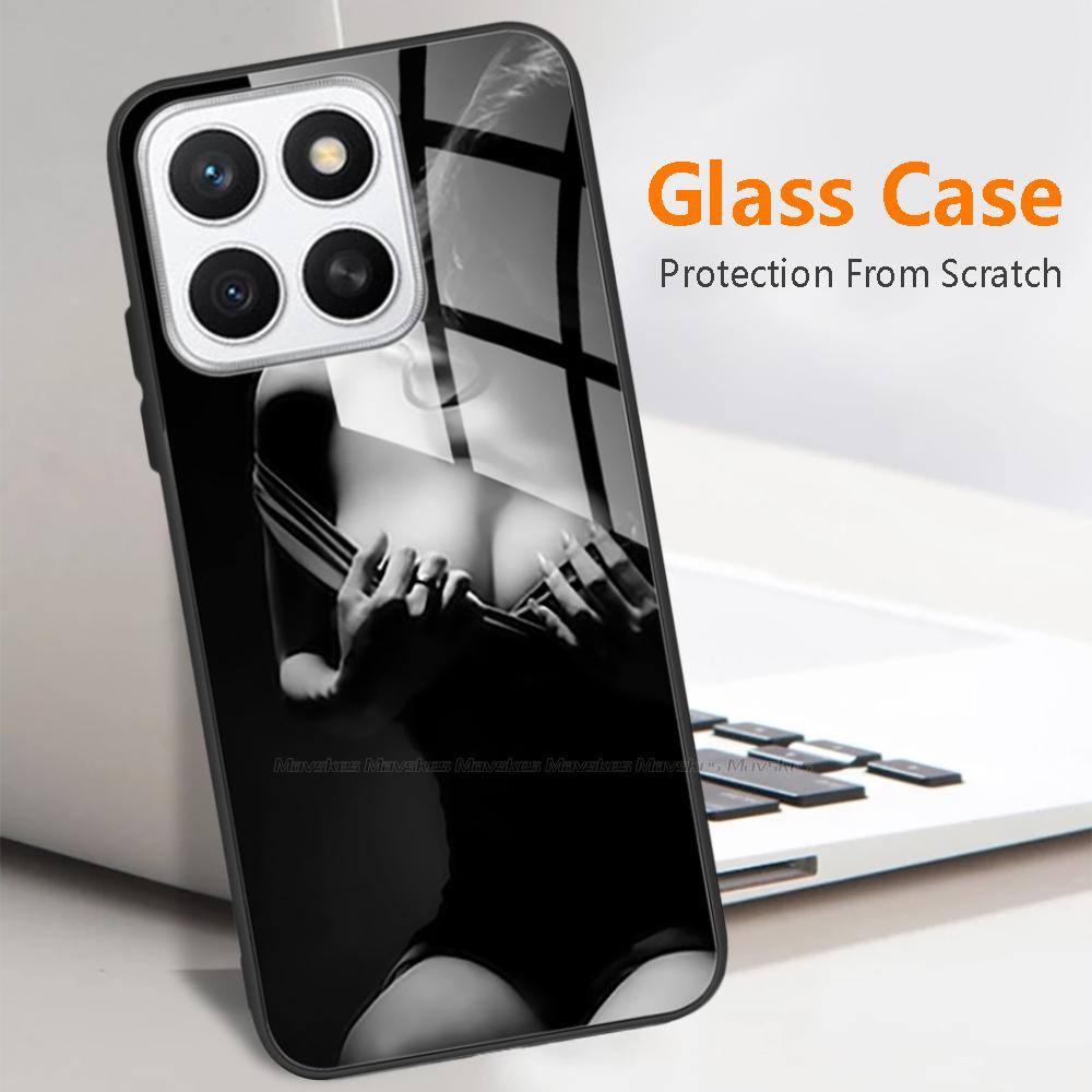 For Honor X8c Case Cover Tempered Glass Case Hard Coque Bumper Case For Honor X8C HonorX8c X 8 C Fundas Protect Cartoon Cover