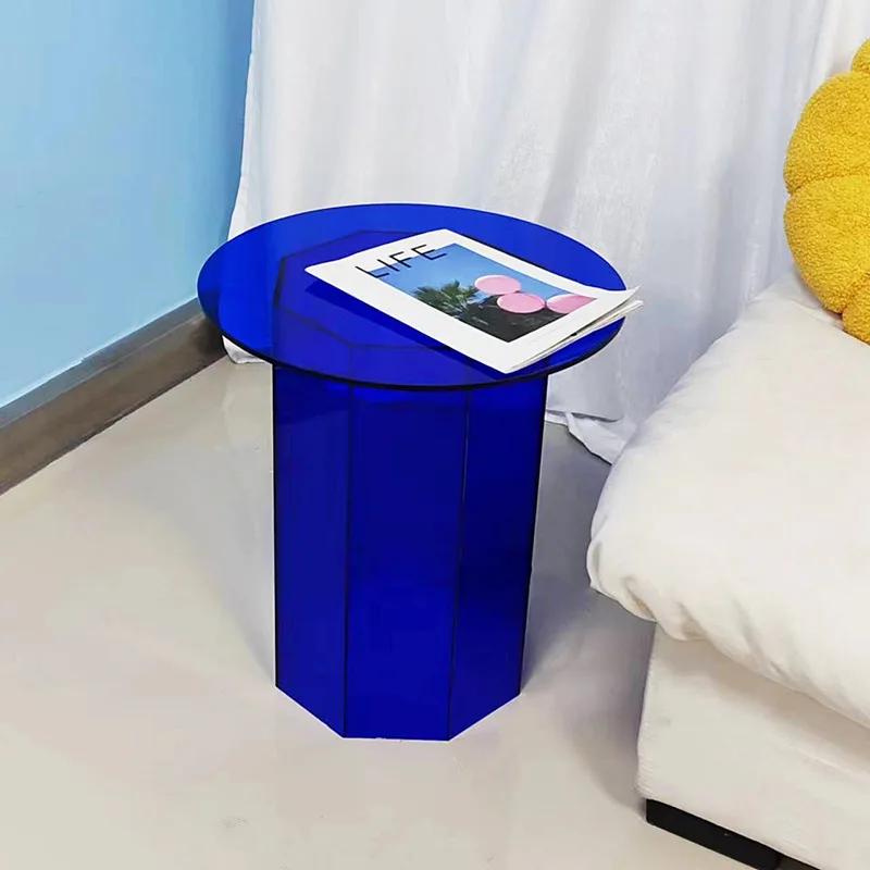 Coffee Table Acrylic Bedside Office Room Table transparent Bedroom Furniture Storage Garden Balcony Table