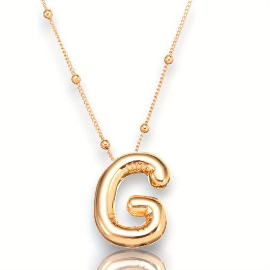 Glossy English Letter Copper Pendant Necklace Jewelry 26 Letter Special Gifts For Women