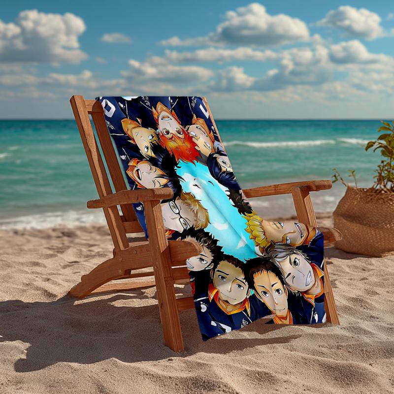 Ultra-Soft Beach Towel with Haikyu Theme,Ideal for Pool - Camping, Diving - Perfect Travel Essential, Vibrant Beach Towel.