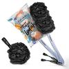 FABSKIN Luxury Bath Loofah Duo Pack - Loofah Sponge and Loofah Brush With Plastic Handle | Loofah for Bathing for Women & Men | Bath Brush Body Bac