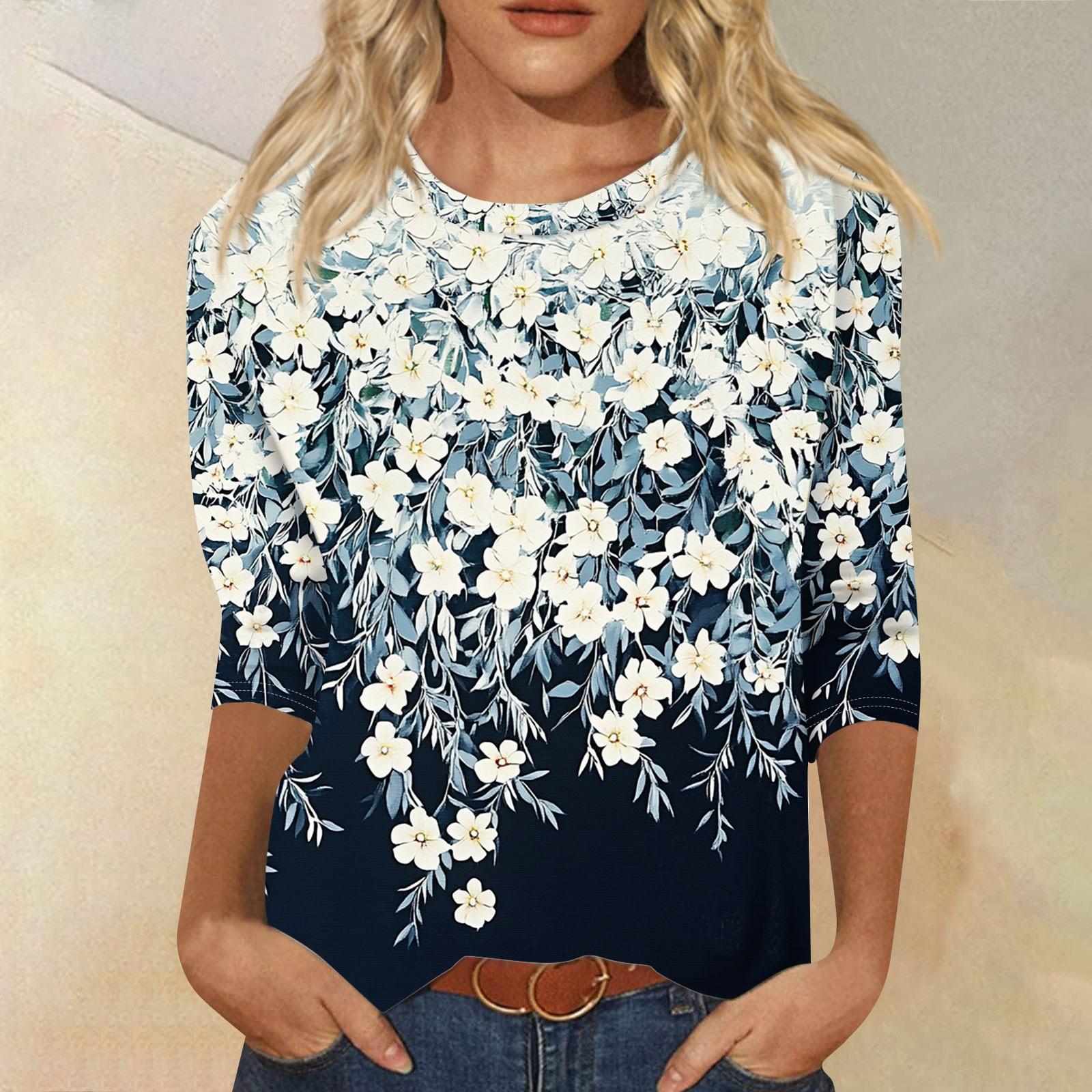 

Женский модный повседневный пуловер с воротником три четверти и принтом M белый