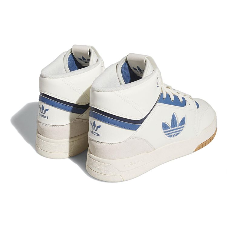 Adidas Originals Drop Step Series Trendy Comfortable Non-Slip High-Top Skate Shoes Unisex Skate Shoes White Blue IF2674
