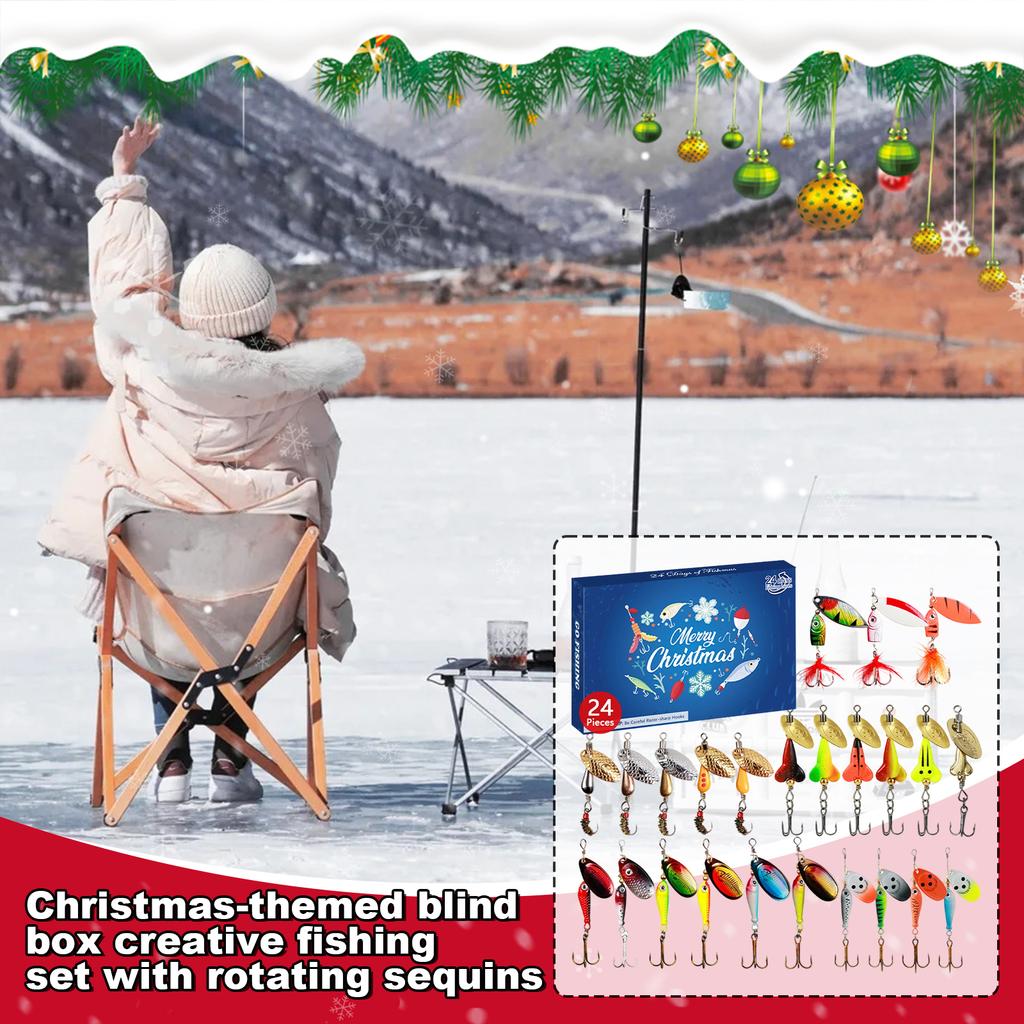 3D Stereo Blindbox Airplane Box24 Pieces 01 Lurebait Compound Sequin Christmas Blindbox Fishing Set Rotating Sequin Creative Fishing