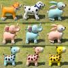 Cartoon Animals Stand Up Aluminum Film Balloons With Wheels Unicorn Tiger Giraffe Elephant Dinosaur Birthday Party Decoration