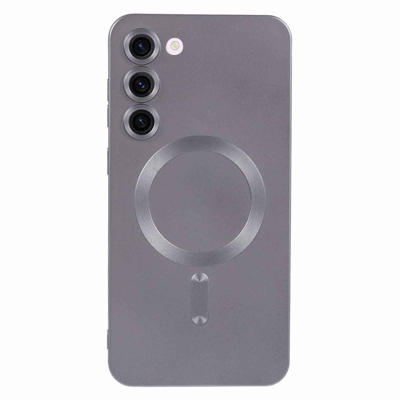 

Для Samsung Galaxy S22 5G TPU чехол, совместимый с MagSafe, прорезиненная тонкая накладка для телефона с защитной пленкой для объектива Grey