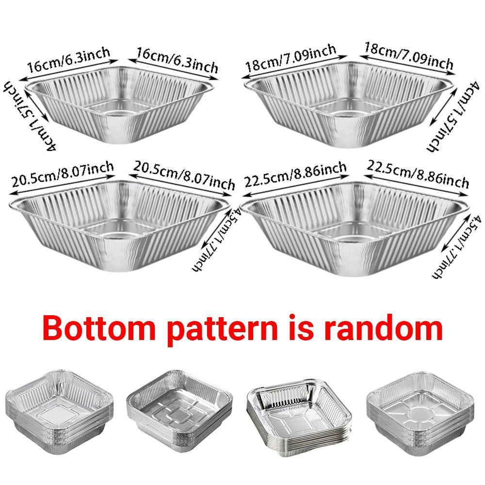 30Pcs Square Aluminum Foil Baking Trays 6/7/8/9inch Aluminum Foil Bowl Air Fryer Pans  Meal Prep