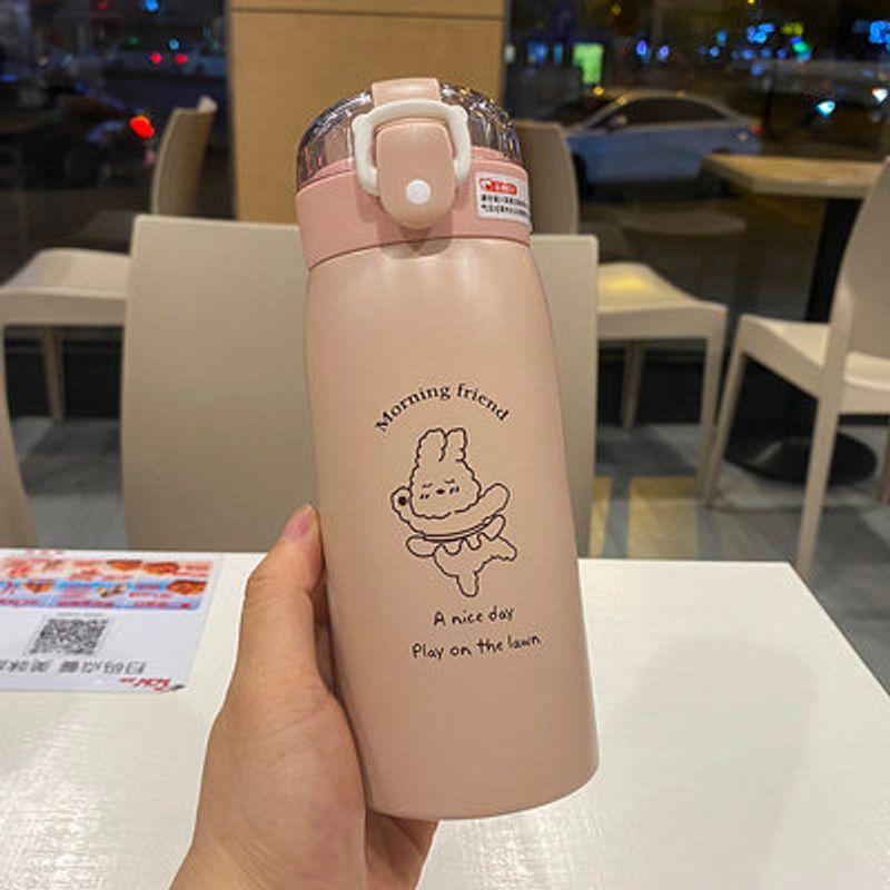 Large Capacity Thermos Cup Primary School Girls Water Cup with Straw Good-looking Maternity Cute Portable Children Cup