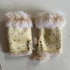 Thicken Warm Fingerless Mittens Suede Wrist Warmers Y2K Leopard Print Gloves  Women