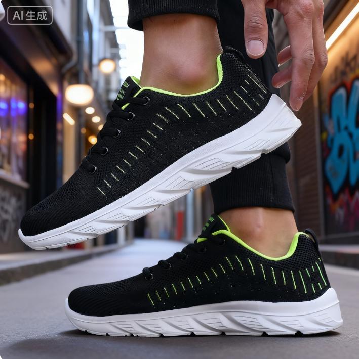 Knit Running Sneakers Man Comfortable Trend Causal Versatile Shoe Breathable Lightweight Non-slip Soft Sole Walking sports shoes
