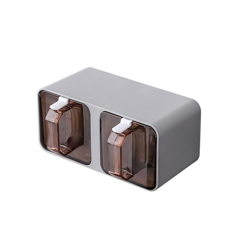 An der Wand montierte Gewürzbox Salz- und Pfeffergewürzregal Vorratsbehälter Pfefferglas Gewürztopf Kombinationsboxen Set Organizer