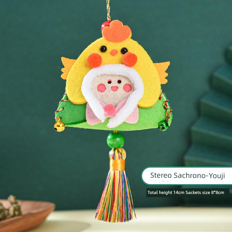 Dragon Boat Festival Sachet Perfume Bag Handmade DIY Material Package Zodiac Argy Wormwood Zongzi Pendant Pouch Mosquito Repellent Traditional