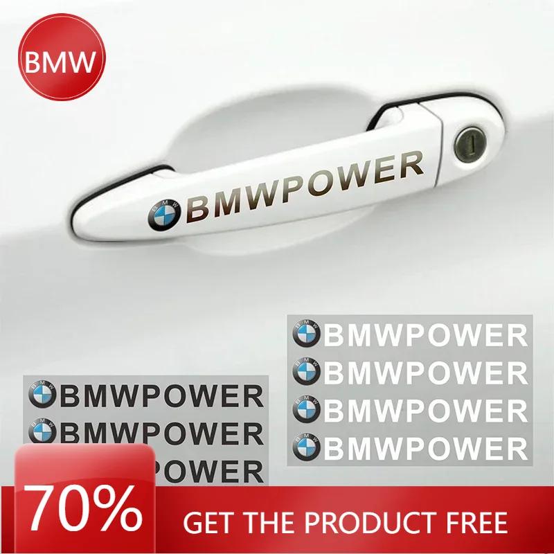 X5 B4 For BMW M 4PCS Car badge For BMW Power Decal Car Door Handle Sticker For BMW X1 X3 X5 X6 M3 M5 M6 E46 E39 E90 E60 E36 E39