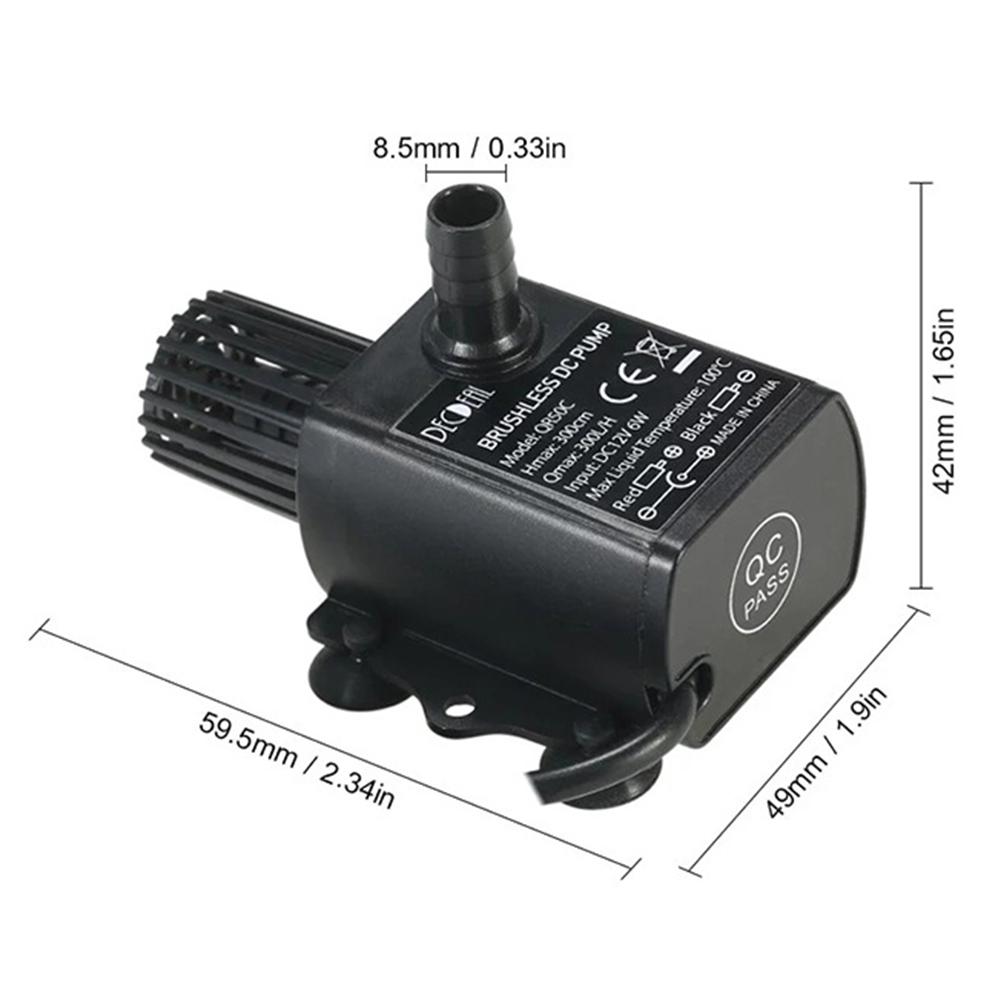 Pool Submersible Water Pump 400L/h Flow Rate Fountain Aquarium Brushless Pump