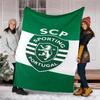 Sporting CP logo printed throw blanket—soft,warm;versatile blanket for all seasons—perfect as &air-conditioning throw,nap blanket