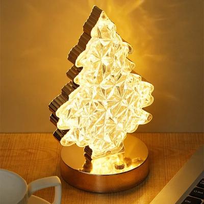 Kristall Weihnachtsbaum Lichter Aufladen Touch Schlafzimmer Nachttisch Schreibtisch Dekoration Nachtlicht Tischlampe Weihnachtsfeier Ornament