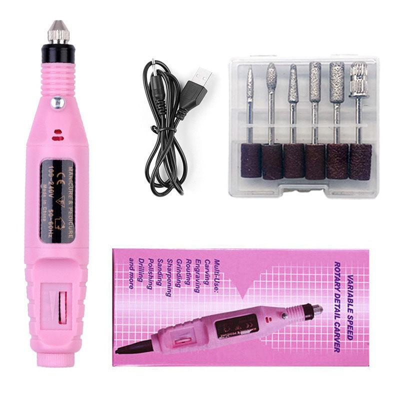 Professional Electric Nail Grinder Polishing Machine Kit With Nail Drill Bits File Manicure Remover Tools